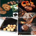 Conjunto de 3 churrasco churrasqueira Mat Fibra de vidro Non-stick Grill Mat Liner forno preto